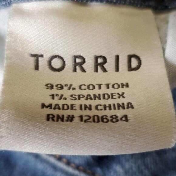 Torrid Jeans Ex Boyfriend Distressed Blue Denim Women's WOMAN'S Size 14 - Picture 9 of 9